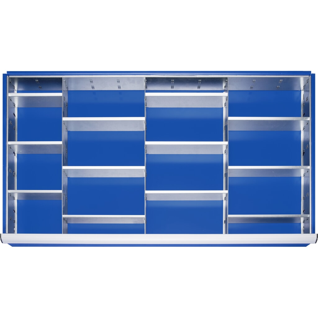 RAU indelingsset voor lade, h x b x d 90 x 1.055 x 560 mm, met 4-delige ladeverdelerset en 3 scheidingswanden, maat XXL voor fronthoogte 120-150 mm Product afbeelding: RAU indelingsset voor lade, h x b x d 90 x 1.055 x 560 mm, met 4-delige ladeverdelerset en 3 scheidingswanden, maat XXL voor fronthoogte 120-150 mm