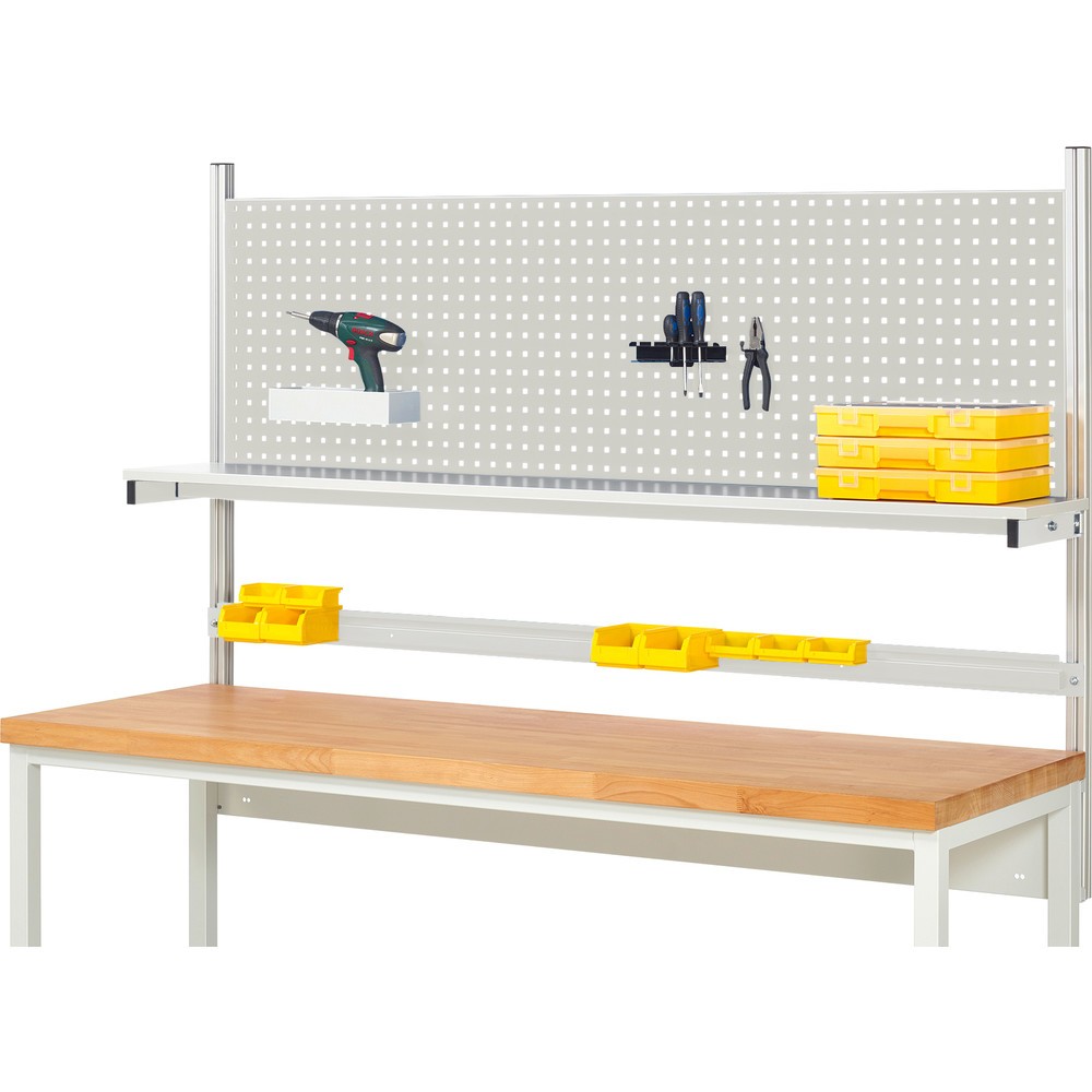 Product afbeelding: RAU systeemopbouw, h x b x d 1.130 x 2.000 x 350 mm, met 1 legbord met melaminehars gecoate plaat en 1 draagrail, complete set 01 voor productbreedte 2.000 mm