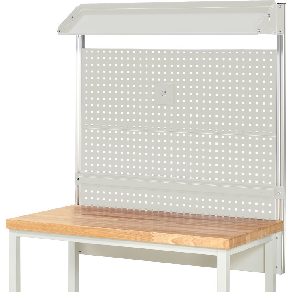 Productafbeelding nr. 2: RAU systeemopbouw, h x b x d 1.130 x 1.250 x 350 mm, met 1 kantelbaar metalen legbord, 1 draagrail en 1 flatscreenhouder, complete set 02 voor productbreedte 1.250 mm