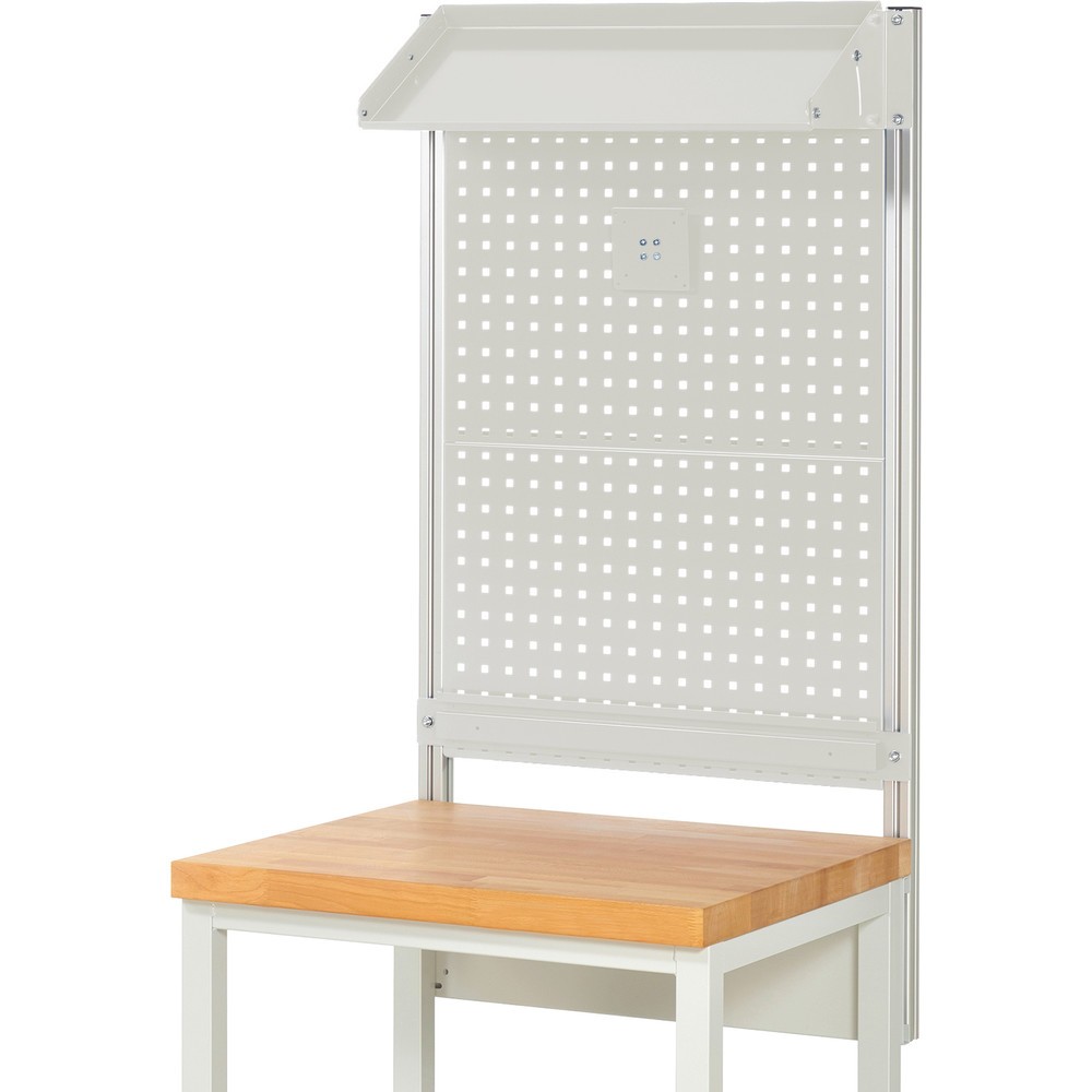 Productafbeelding nr. 2: RAU systeemopbouw, h x b x d 1.130 x 750 x 350 mm, met 1 kantelbaar metalen legbord, 1 draagrail en 1 flatscreenhouder, complete set 02 voor productbreedte 750 mm