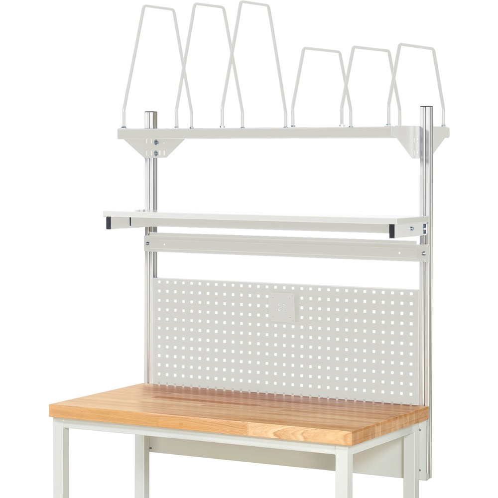 Productafbeelding nr. 2: RAU systeemopbouw, h x b x d 1.130 x 1.250 x 350 mm, met 1 legbord, 1 draagrail en 1 flatscreenhouder, complete set 03 voor productbreedte 1.250 mm