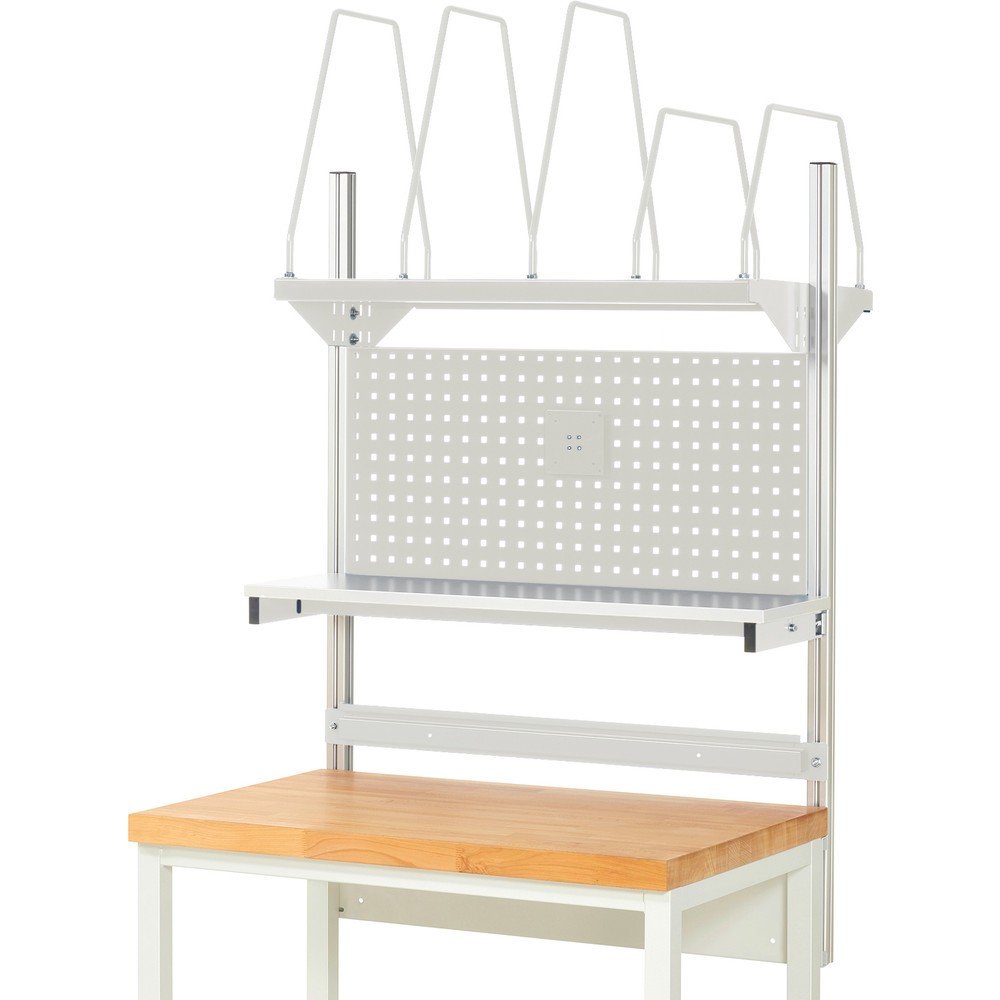 Productafbeelding nr. 2: RAU systeemopbouw, h x b x d 1.130 x 1.000 x 350 mm, met 1 legbord, 1 draagrail en 1 flatscreenhouder, complete set 03 voor productbreedte 1.000 mm