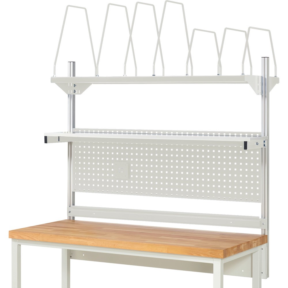 Productafbeelding nr. 2: RAU systeemopbouw, h x b x d 1.130 x 1.500 x 350 mm, met 1 legbord, 1 draagrail en 1 flatscreenhouder, complete set 03 voor productbreedte 2.000 mm