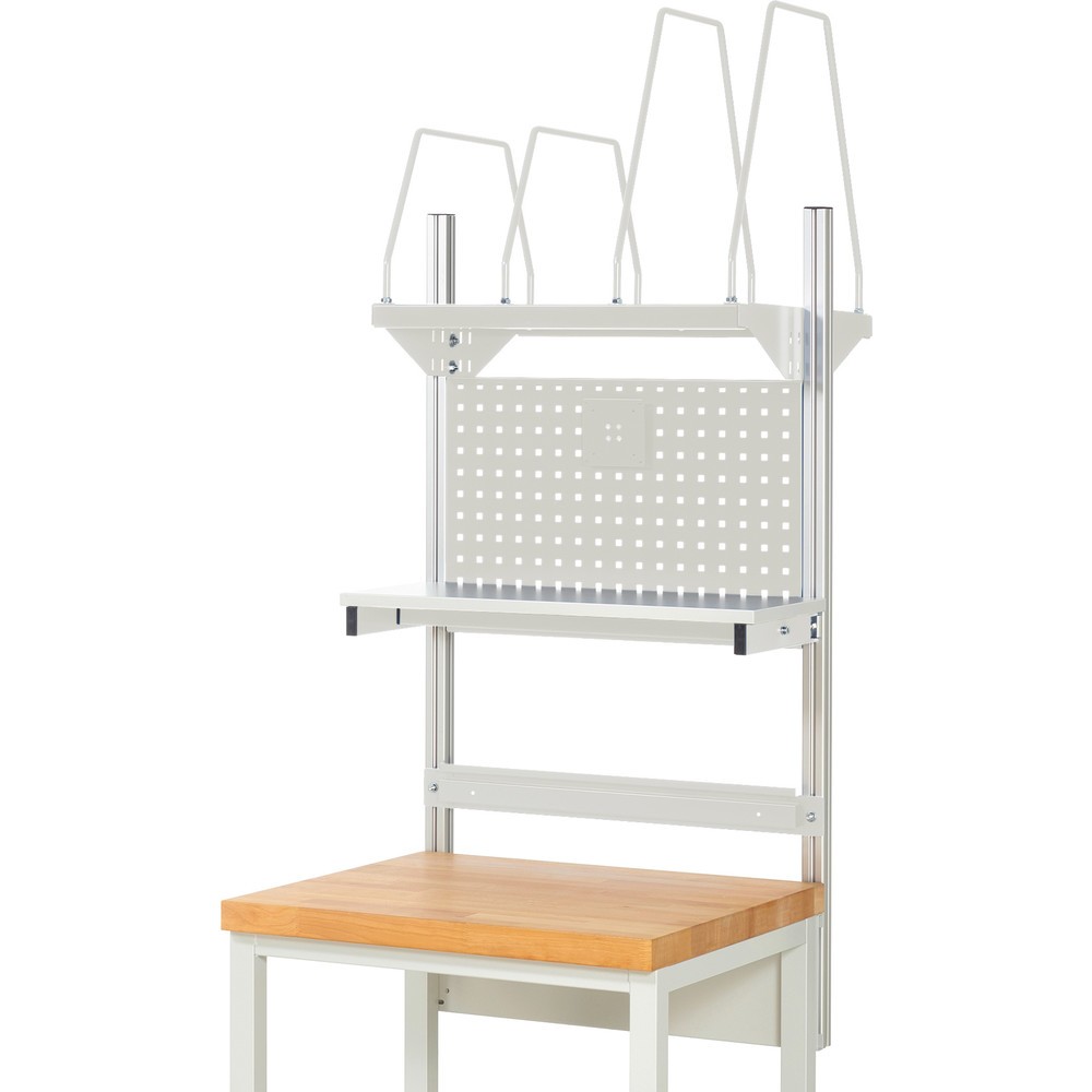 Productafbeelding nr. 2: RAU systeemopbouw, h x b x d 1.130 x 750 x 350 mm, met 1 legbord, 1 draagrail en 1 flatscreenhouder, complete set 03 voor productbreedte 750 mm