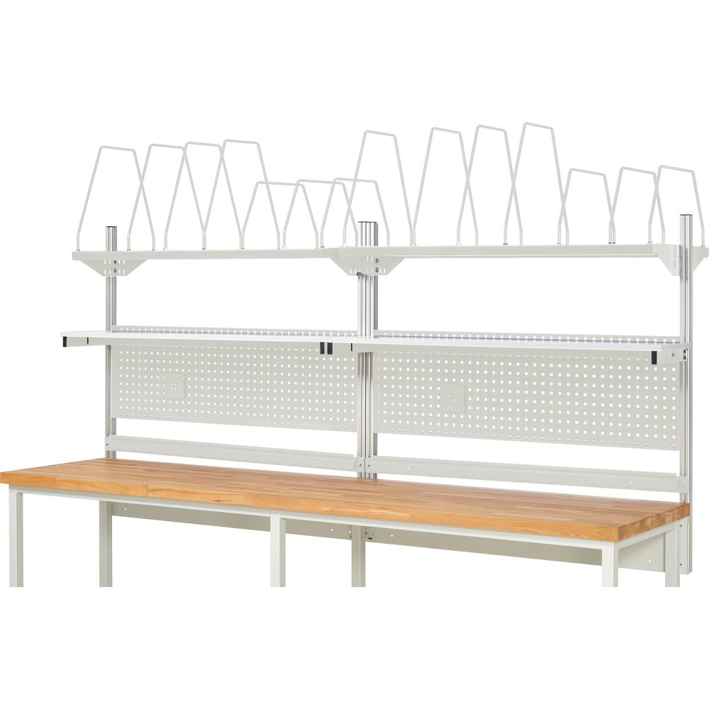 Productafbeelding nr. 2: RAU systeemopbouw, h x b x d 1.130 x 3.000 x 350 mm, met 2 legborden, 2 draagrails en 2 flatscreenhouders, complete set 03 voor productbreedte 3.000 mm