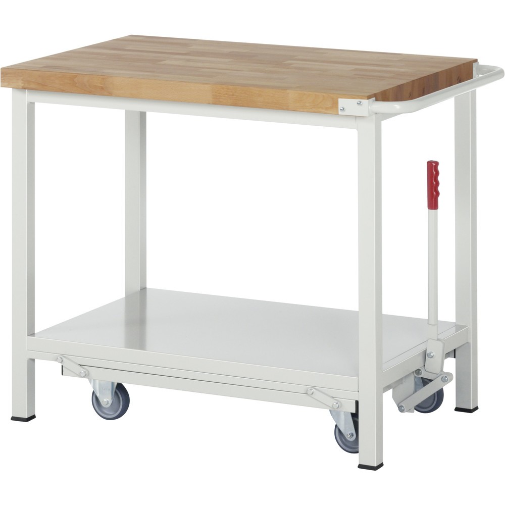 Product afbeelding: RAU werkbank met dolly serie 8000, h x b x d 880 x 1.000 x 700 mm, met legbord