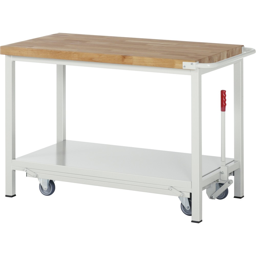 Product afbeelding: RAU werkbank met dolly serie 8000, h x b x d 880 x 1.250 x 700 mm, met legbord