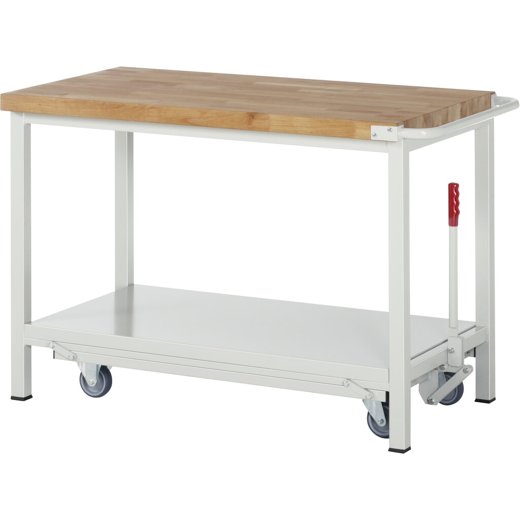 Product afbeelding: RAU werkbank met dolly serie 8000, h x b x d 880 x 1.250 x 700 mm, met legbord