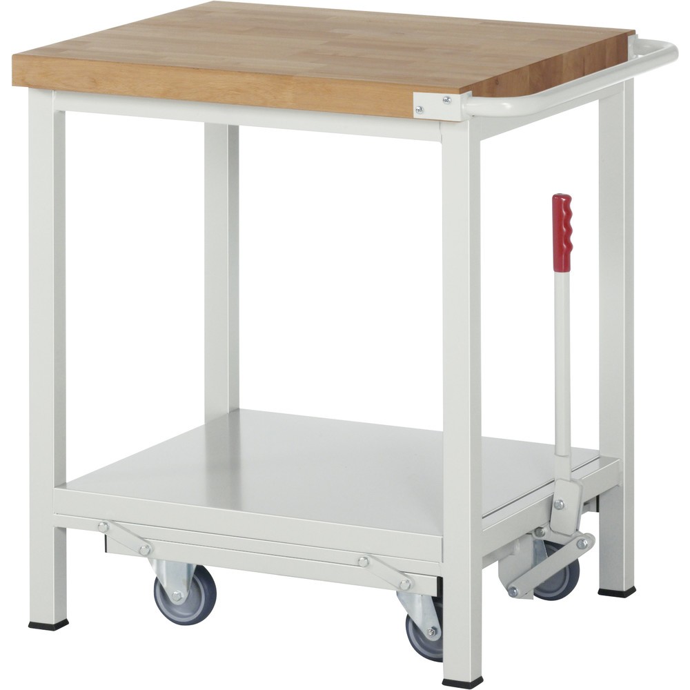 Product afbeelding: RAU werkbank met dolly serie 8000, h x b x d 880 x 750 x 700 mm, met legbord