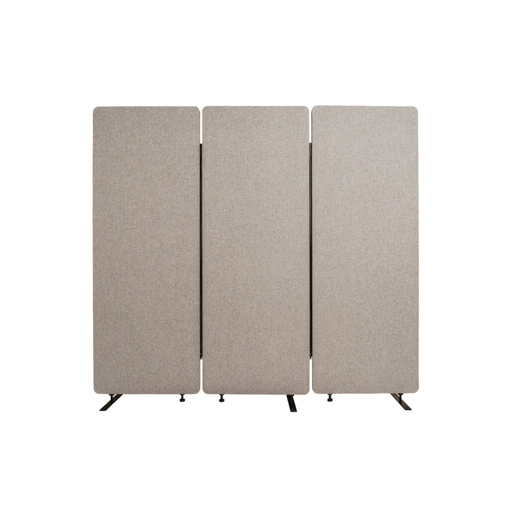 Product afbeelding: RECLAIM akoestische scheidingswand, 3-delige ruimteverdeler, breedte 1.830 mm, lichtgrijs
