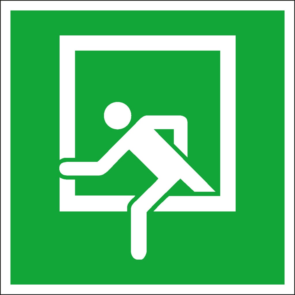 SafetyMarking® Nooduitgang, hxb 150 x 150 mm, folie HI Product afbeelding: SafetyMarking® Nooduitgang, hxb 150 x 150 mm, folie HI