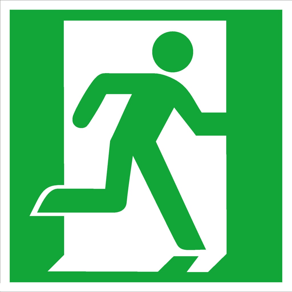 SafetyMarking® Nooduitgang rechts, zonder pijl, hxb 150 x 150 mm, folie HI Product afbeelding: SafetyMarking® Nooduitgang rechts, zonder pijl, hxb 150 x 150 mm, folie HI