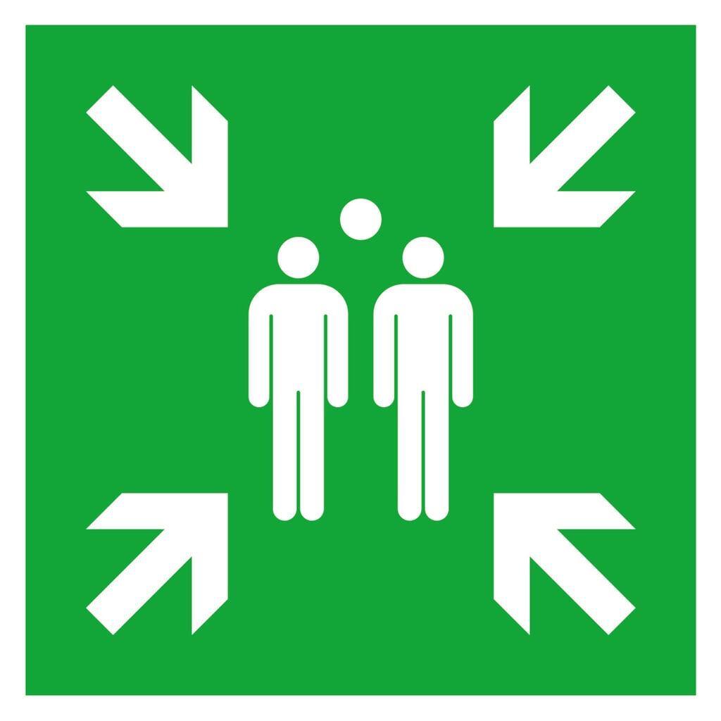 SafetyMarking® Verzamelpunt, lang nalichtend, hxb 400 x 400 mm, folie HI Product afbeelding: SafetyMarking® Verzamelpunt, lang nalichtend, hxb 400 x 400 mm, folie HI
