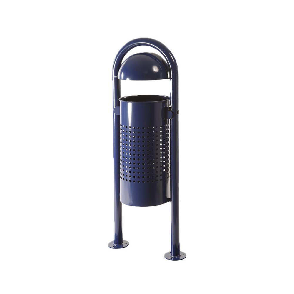Product afbeelding: Afvalbak RENNER met halfrond deksel type 7029, 40 liter, met perforatie, antracietgrijs