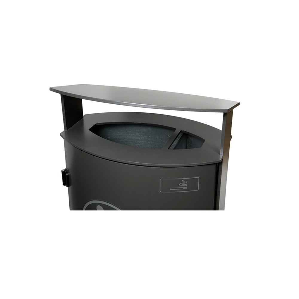 Productafbeelding nr. 2: RENNER afvalbak met schuine kap en asbak type 7092, 70 liter, antraciet-metallic
