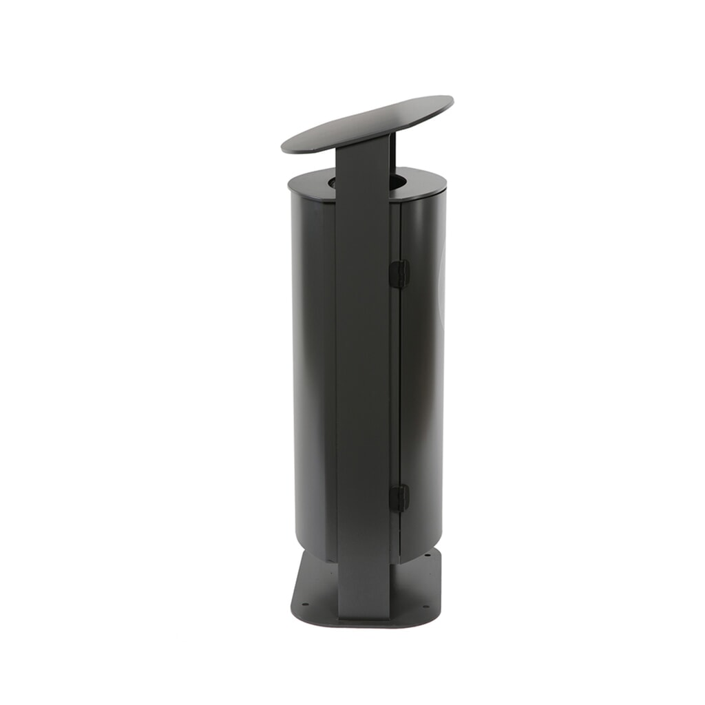 RENNER afvalbak met schuine kap type 7092, 70 liter, antraciet-metallic Productafbeelding nr. 2: RENNER afvalbak met schuine kap type 7092, 70 liter, antraciet-metallic