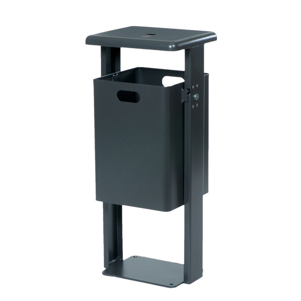 Product afbeelding: Afvalbak RENNER type 7083-60, rechthoekig, 40 liter, om vast te schroeven, met asbak, gepoedercoat, kobaltblauw