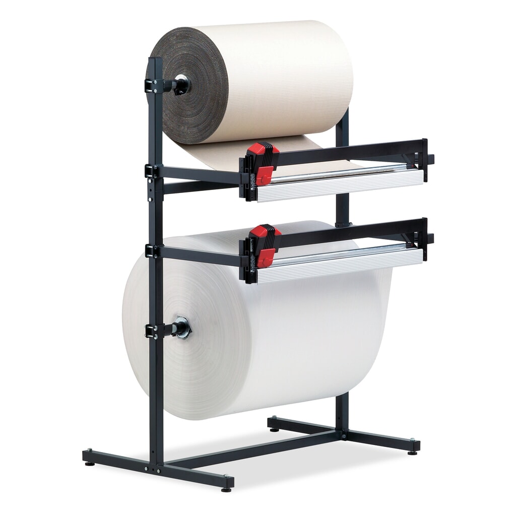 Rocholz dubbele snijstandaard, met twee snij-eenheden, rolgewicht max. 130 kg, snijbreedte 1250 mm Product afbeelding: Rocholz dubbele snijstandaard, met twee snij-eenheden, rolgewicht max. 130 kg, snijbreedte 1250 mm