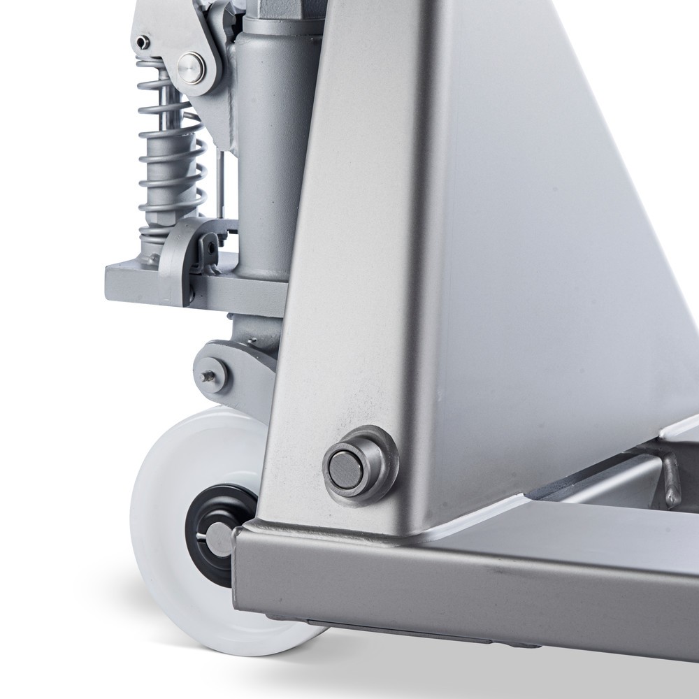 Productafbeelding nr. 3: Roestvrijstalen palletwagen INOX, VL 1.130 mm, nylon, tandemwielen