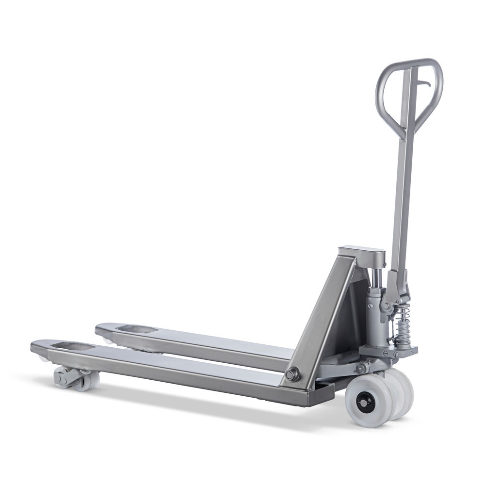Productafbeelding nr. 6: Roestvrijstalen palletwagen INOX, VL 1.130 mm, nylon, tandemwielen