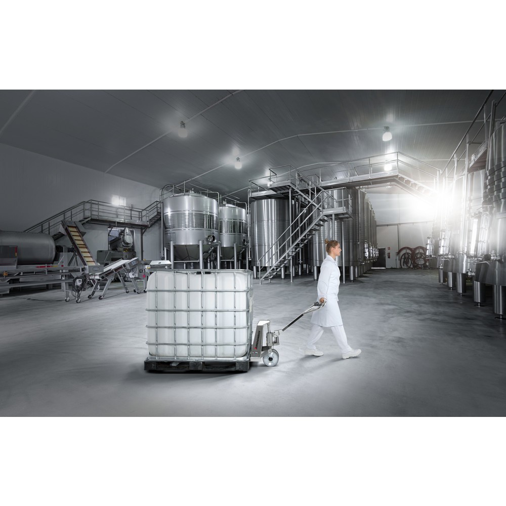 Productafbeelding nr. 5: Roestvrijstalen handpalletwagen Jungheinrich AM I20, draagvermogen 2.000 kg, speciale maat over de vorken 680 mm, vorklengte 970 mm, nylon