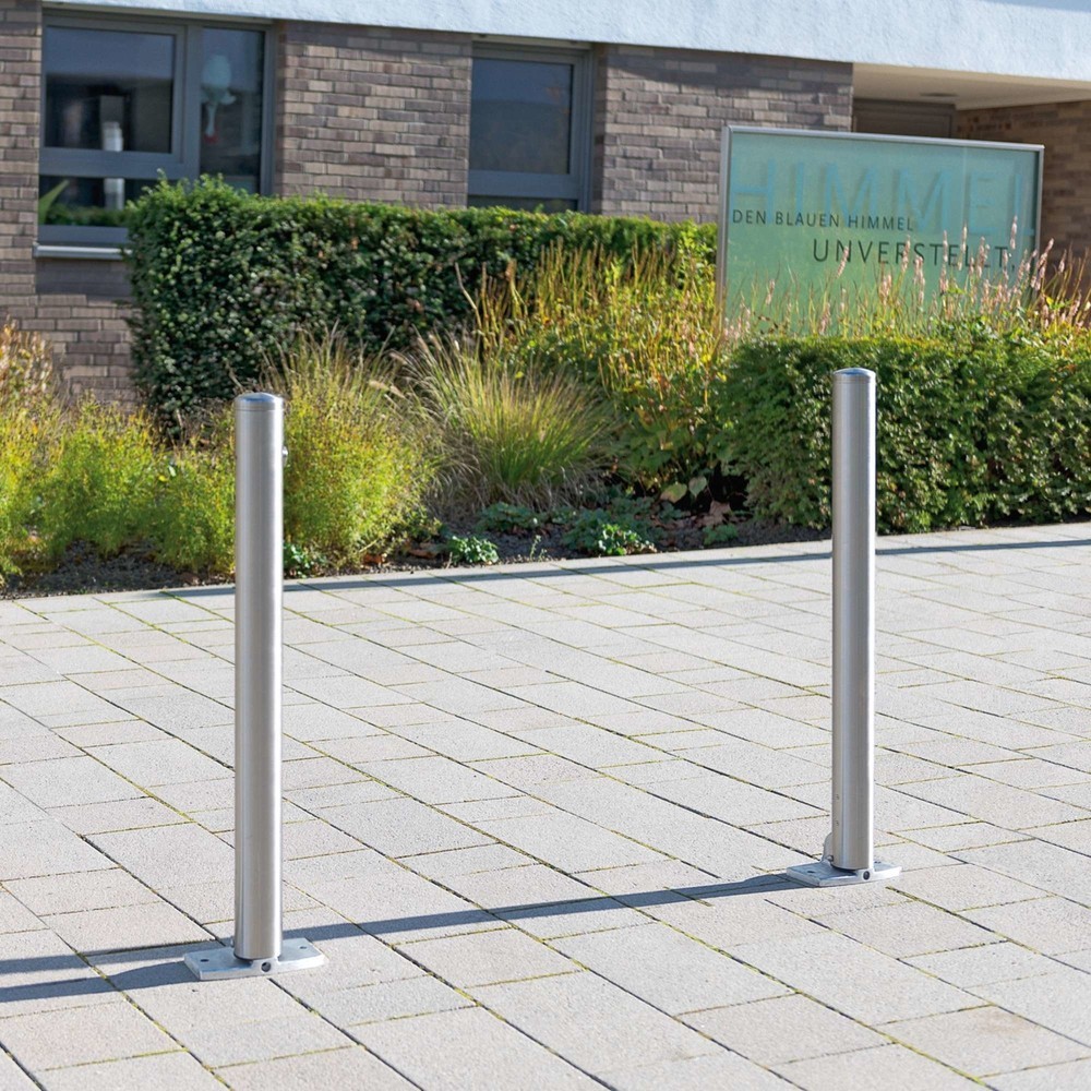Productafbeelding nr. 2: Roestvrijstalen paal MORAVIA MILANO, voor keilboutbevestiging, neerklapbaar, met cilinderslot, hxØ 925 x 76 mm