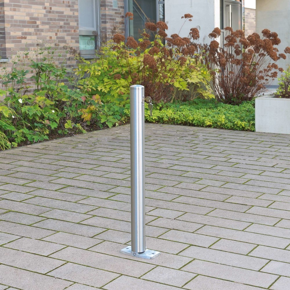 Productafbeelding nr. 3: Roestvrijstalen paal MORAVIA MILANO, voor keilboutbevestiging, neerklapbaar, met cilinderslot, hxØ 925 x 76 mm