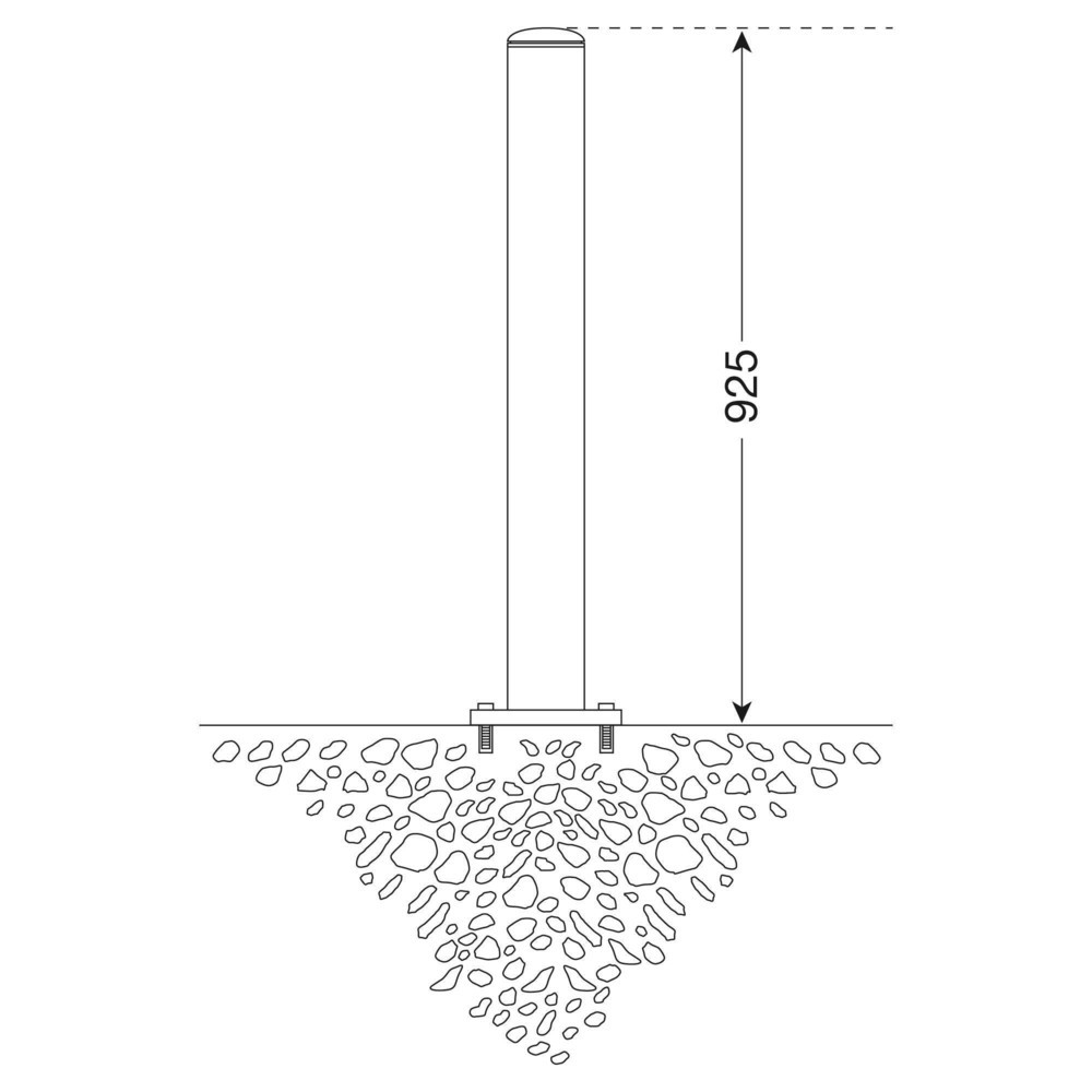 Productafbeelding nr. 9: Roestvrijstalen paal MORAVIA MILANO, voor keilboutbevestiging, neerklapbaar, met cilinderslot, hxØ 925 x 76 mm