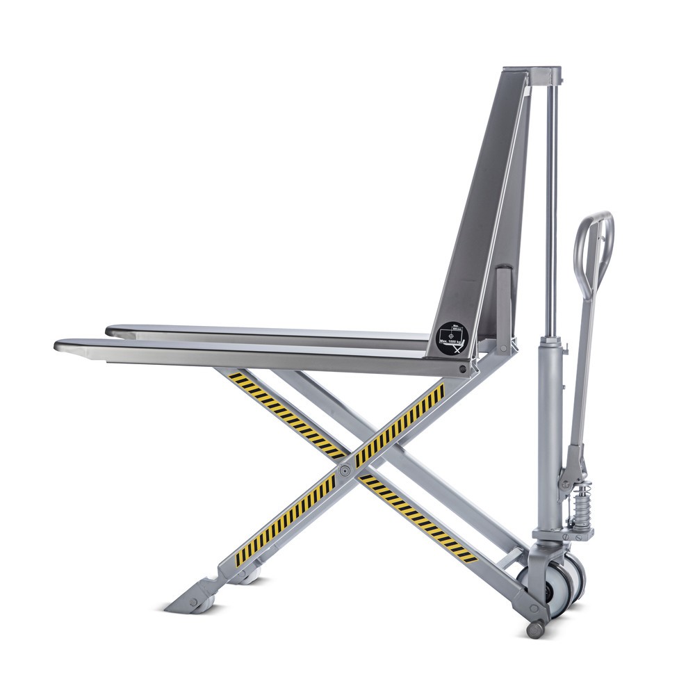 Productafbeelding nr. 5: Roestvrijstalen schaarhefwagen INOX met snelhef, VL 1.200 mm, nylon