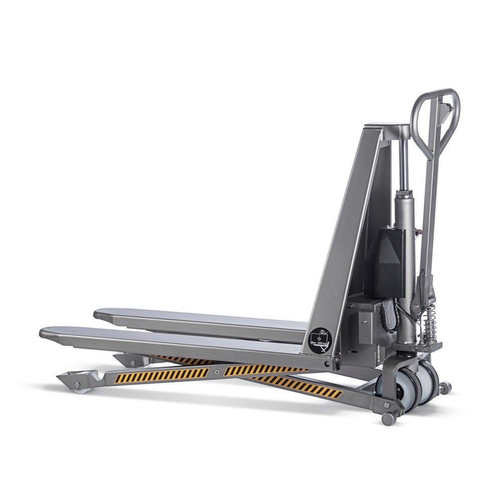 Product afbeelding: Roestvrijstalen schaarhefwagen INOX PRO - elektrohydraulisch, VL 1.200 mm, nylon