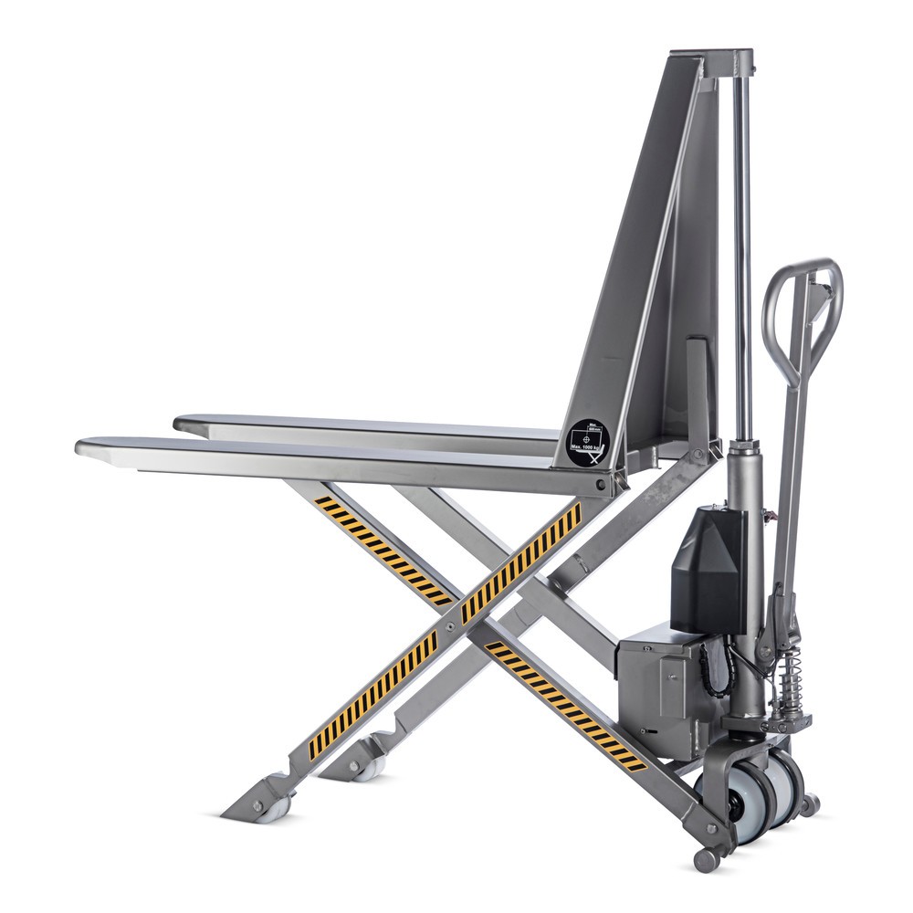 Productafbeelding nr. 3: Roestvrijstalen schaarhefwagen INOX PRO - elektrohydraulisch, VL 1.200 mm, nylon