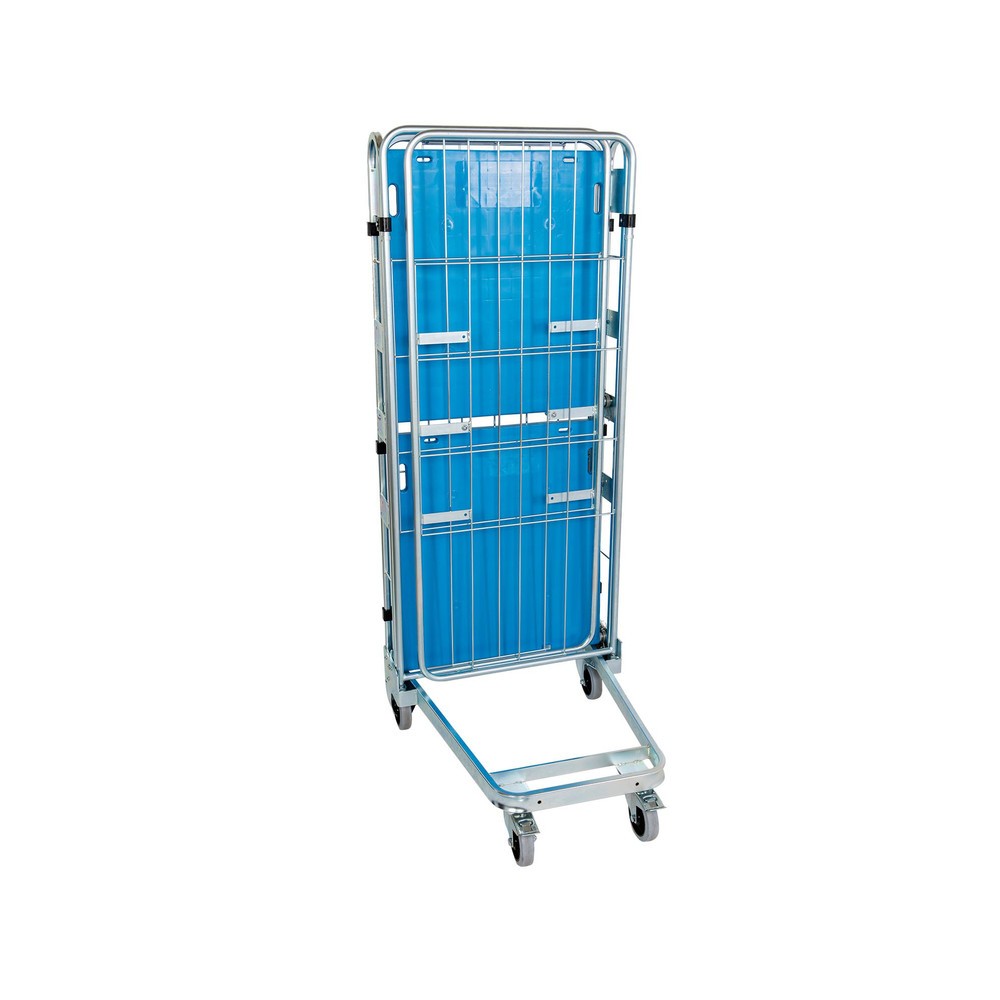 Productafbeelding nr. 2: Rolcontainer, 3-zijdig, met kunststof bodemplaat, nestbaar, hoogte 1.660 mm, met 1 kunststof etage