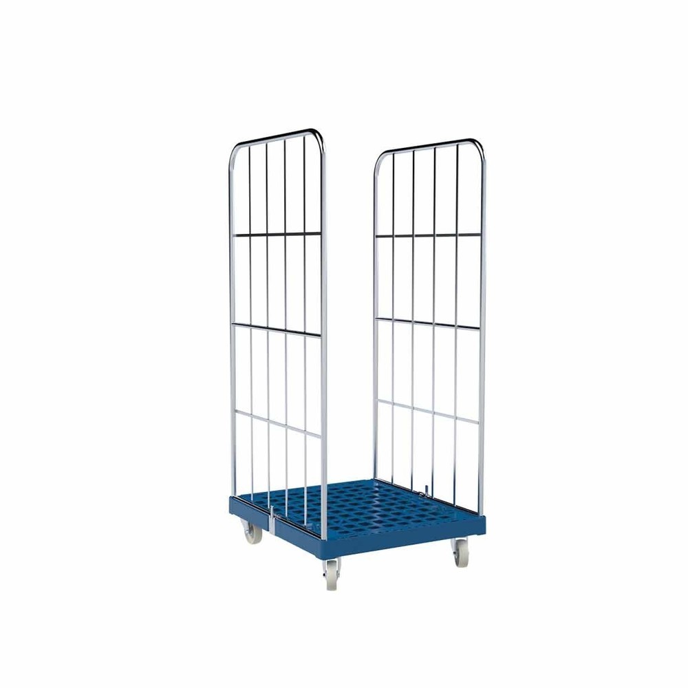 Product afbeelding: Rolcontainer Classic, 2-zijdig, fijnmazig, blauw verzinkt, kunststof laadbord, hxbxd 1.650 x 724 x 815 mm, gentiaanblauw
