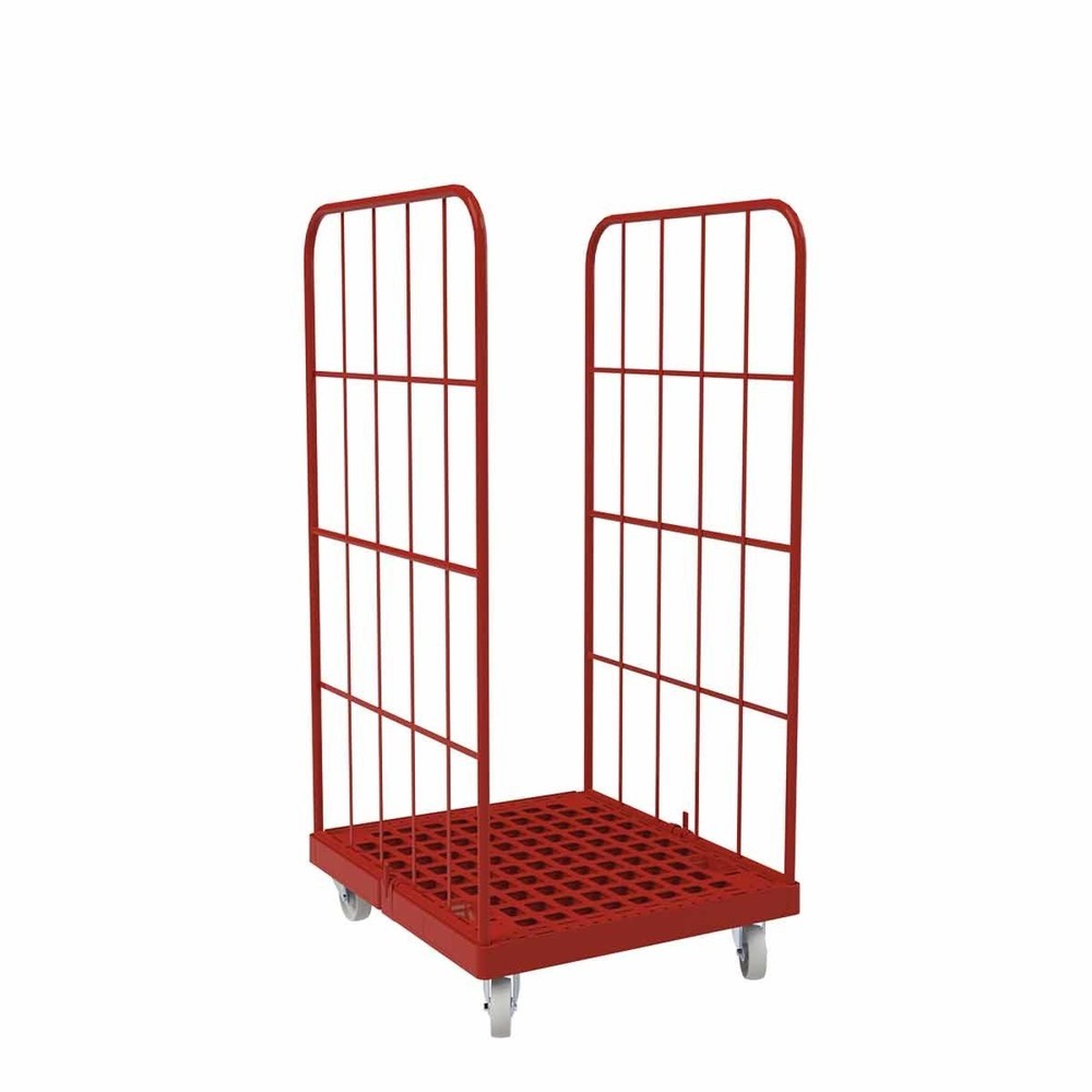 Productafbeelding nr. 1: Rolcontainer Classic, 2-zijdig, fijnmazig, gepoedercoat, kunststof laadbord, hxbxd 1.550 x 724 x 815 mm, vuurrood