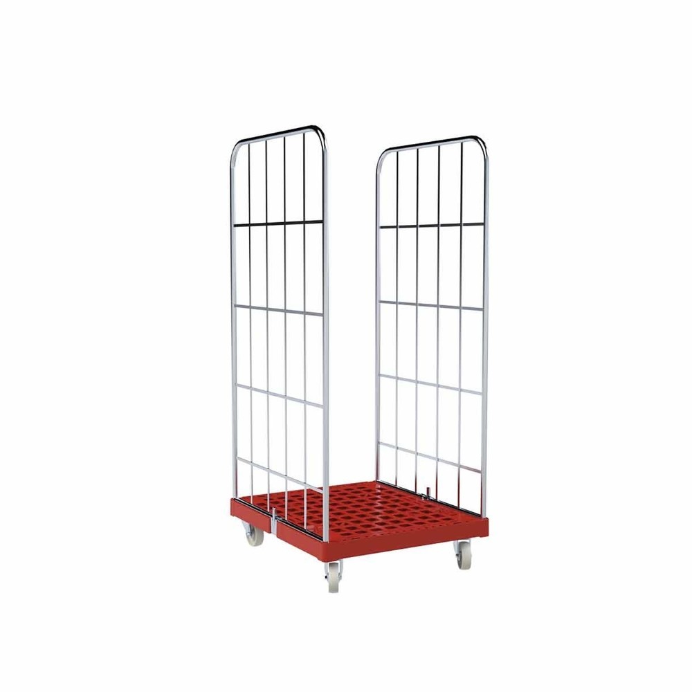 Product afbeelding: Rolcontainer Classic, 2-zijdig, galvanisch verzinkt, laadbord van kunststof, hxbxd 1.650 x 724 x 815 mm, vuurrood