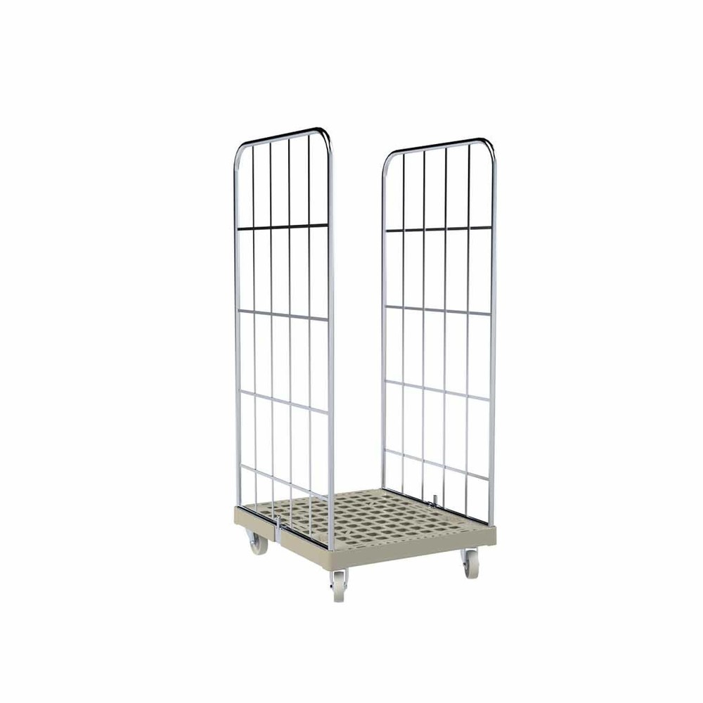 Product afbeelding: Rolcontainer Classic, 2-zijdig, galvanisch verzinkt, laadbord van kunststof, hxbxd 1.650 x 724 x 815 mm, kiezelgrijs