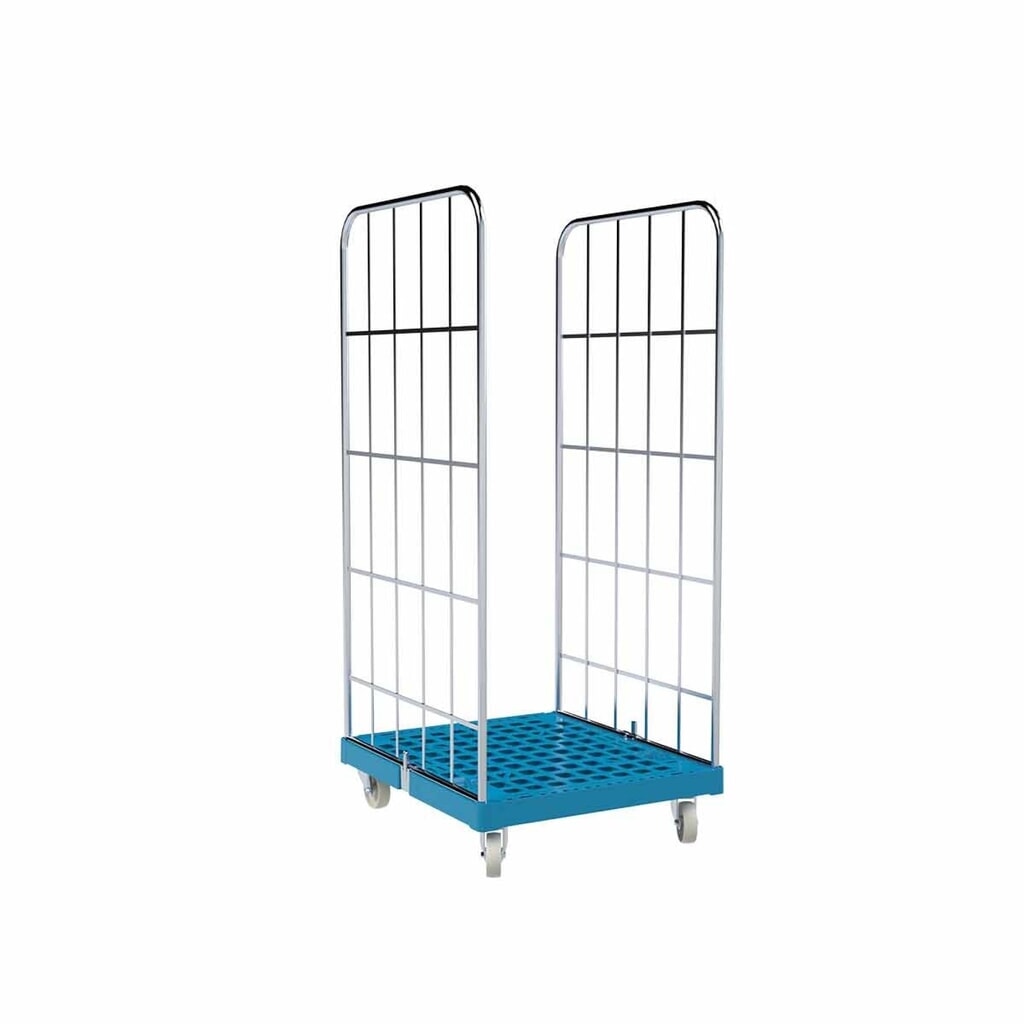Rolcontainer Classic, 2-zijdig, galvanisch verzinkt, laadbord van kunststof, hxbxd 1.650 x 724 x 815 mm, lichtblauw Product afbeelding: Rolcontainer Classic, 2-zijdig, galvanisch verzinkt, laadbord van kunststof, hxbxd 1.650 x 724 x 815 mm, lichtblauw