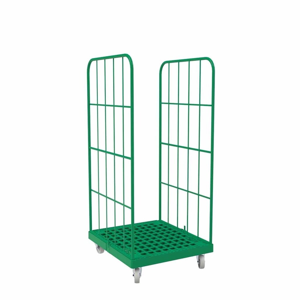 Rolcontainer Classic, 2-zijdig, met poedercoating, kunststof laadbord, hxbxd 1.650 x 724 x 815 mm, verkeersgroen Product afbeelding: Rolcontainer Classic, 2-zijdig, met poedercoating, kunststof laadbord, hxbxd 1.650 x 724 x 815 mm, verkeersgroen