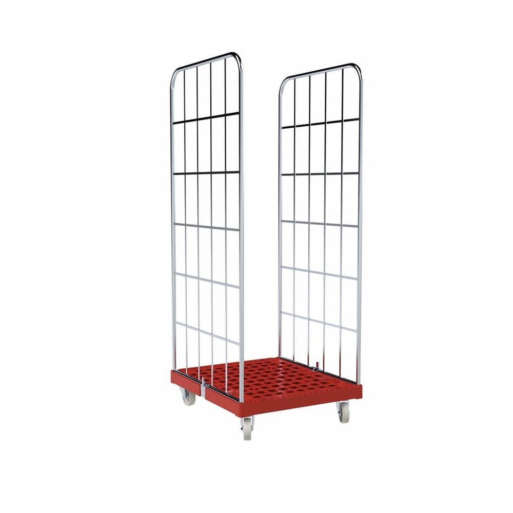 Product afbeelding: Rolcontainer Classic, 2-zijdig, verzinkt, kunststof bodemplaat, hxbxd 1.850 x 724 x 815 mm, vuurrood
