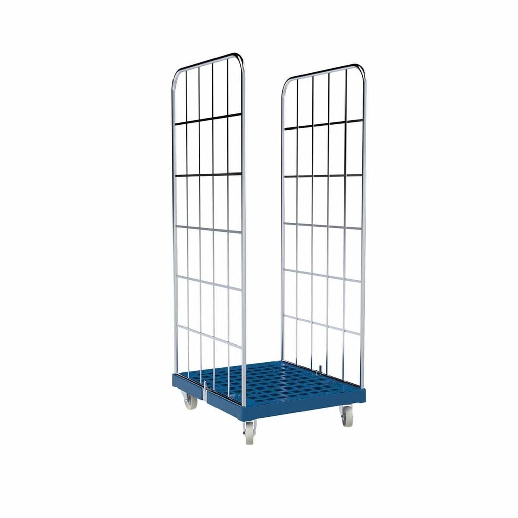 Product afbeelding: Rolcontainer Classic, 2-zijdig, verzinkt, kunststof bodemplaat, hxbxd 1.850 x 724 x 815 mm, lichtblauw