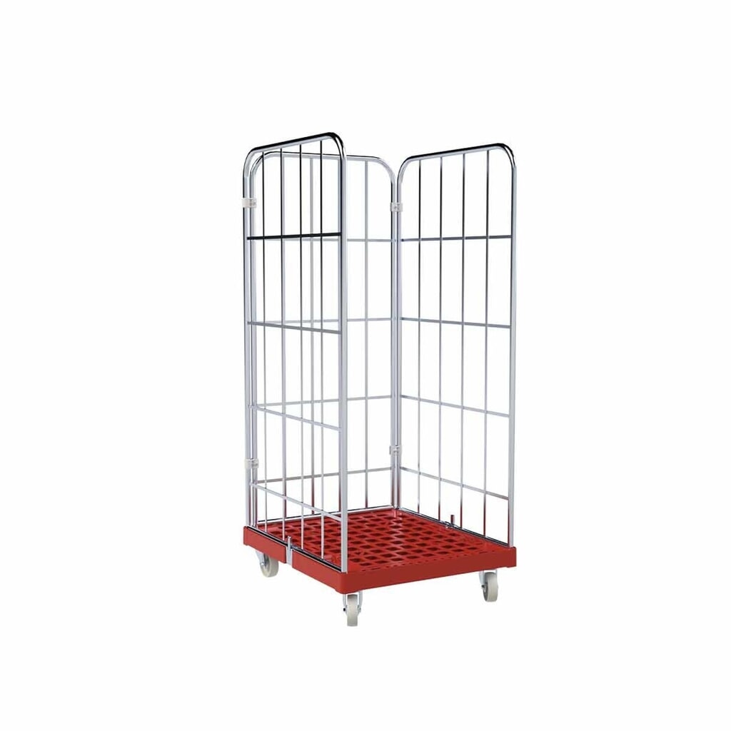 Product afbeelding: Rolcontainer Classic, 3-zijdig, galvanisch verzinkt, kunststof laadbord, hxbxd 1.650 x 724 x 815 mm, vuurrood