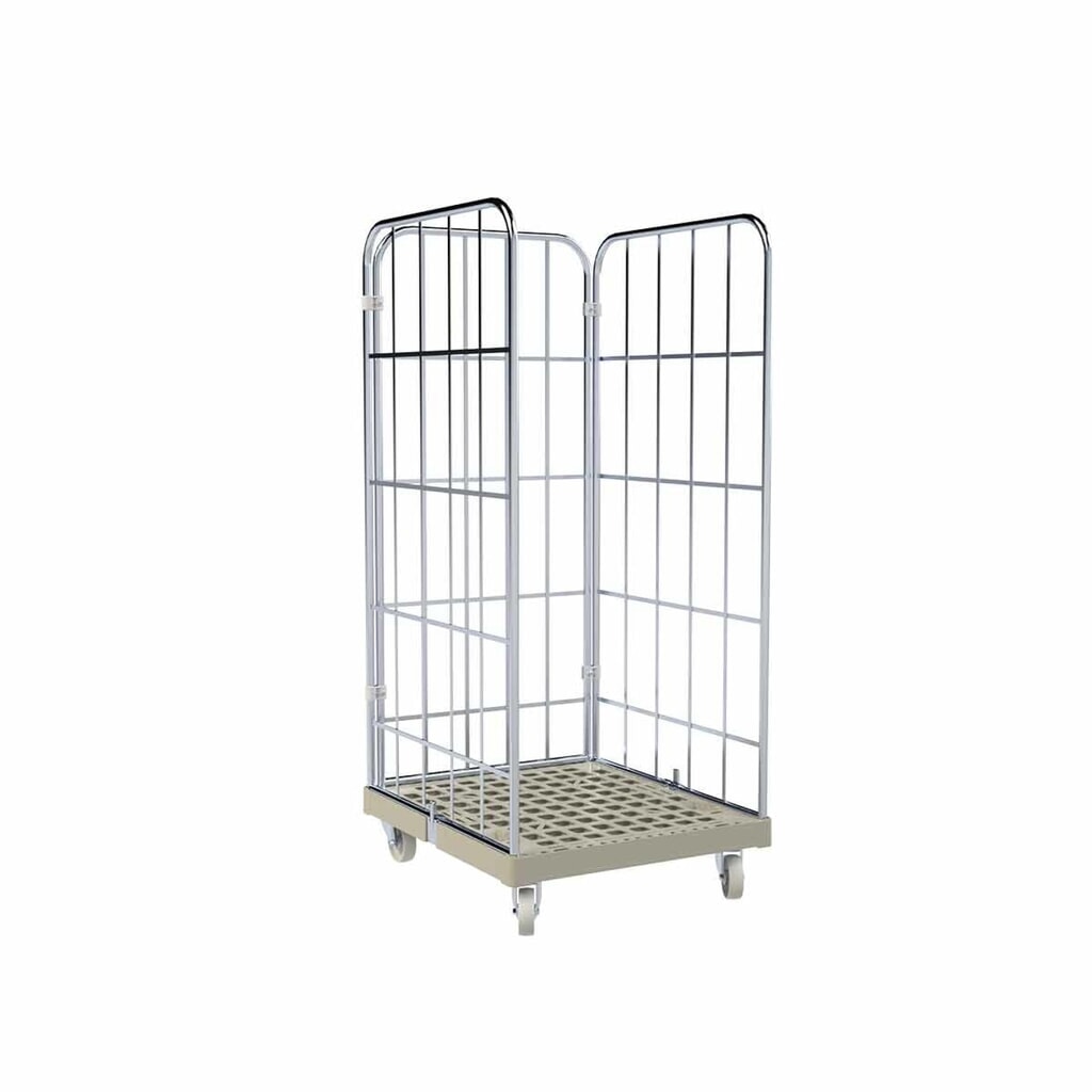 Product afbeelding: Rolcontainer Classic, 3-zijdig, galvanisch verzinkt, kunststof laadbord, hxbxd 1.650 x 724 x 815 mm, kiezelgrijs