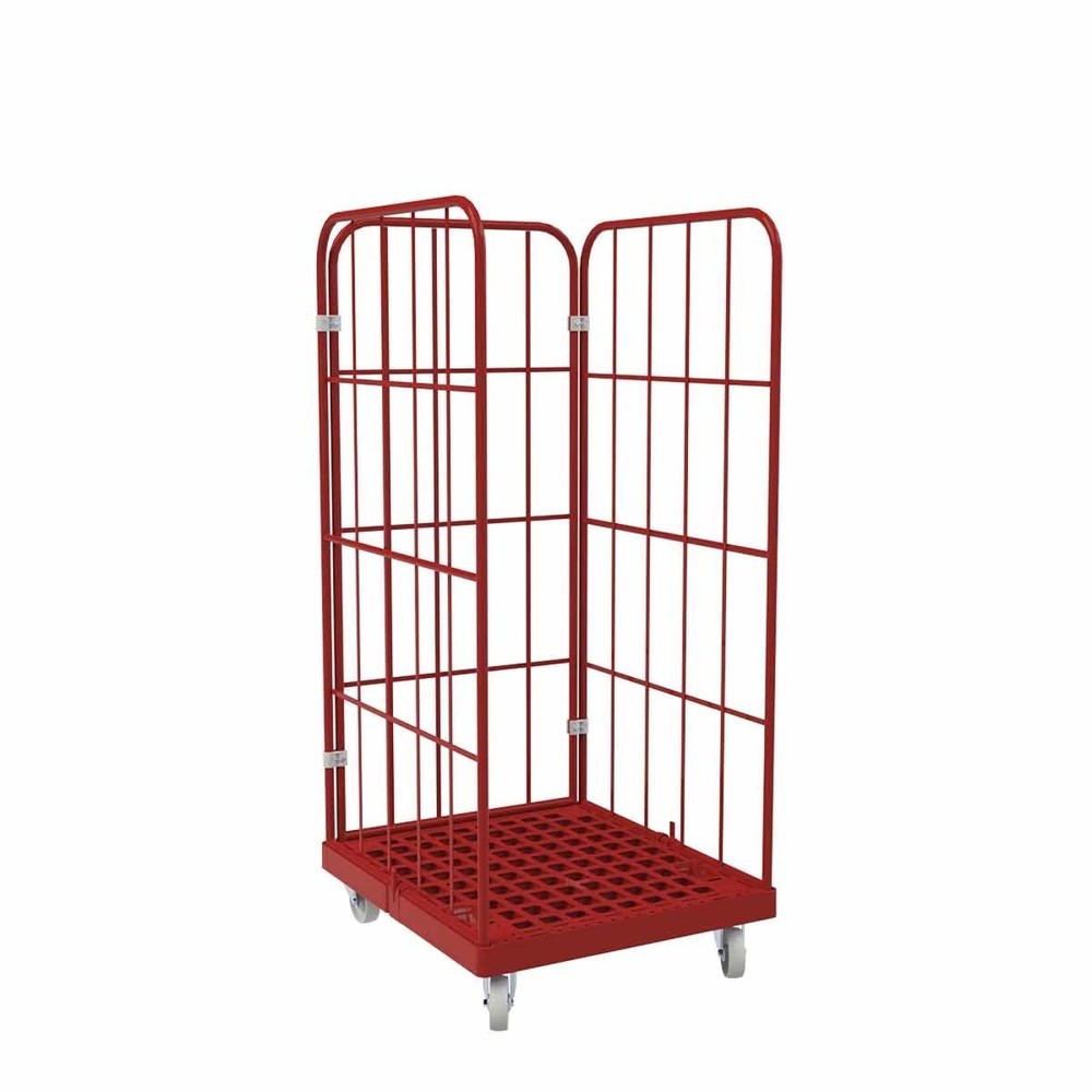 Product afbeelding: Rolcontainer Classic, 3-zijdig, met poedercoating, kunststof laadbord, hxbxd 1.650 x 724 x 815 mm, vuurrood