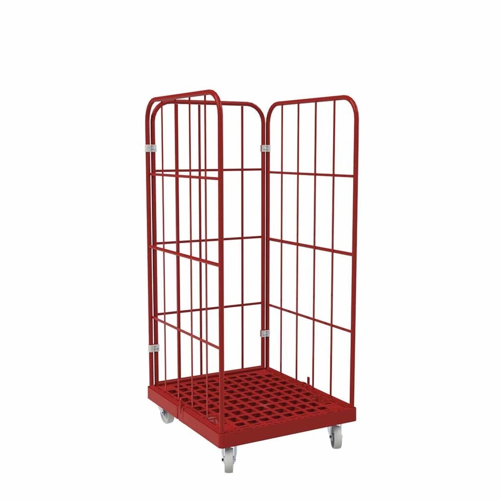 Product afbeelding: Rolcontainer Classic, 3-zijdig, met poedercoating, kunststof laadbord, hxbxd 1.650 x 724 x 815 mm, vuurrood
