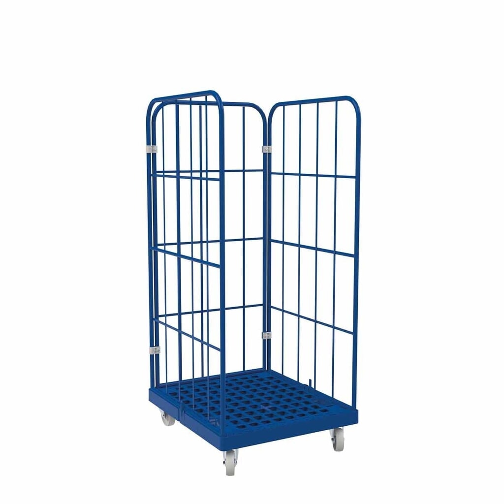 Rolcontainer Classic, 3-zijdig, met poedercoating, kunststof laadbord, hxbxd 1.650 x 724 x 815 mm, gentiaanblauw Productafbeelding nr. 1: Rolcontainer Classic, 3-zijdig, met poedercoating, kunststof laadbord, hxbxd 1.650 x 724 x 815 mm, gentiaanblauw