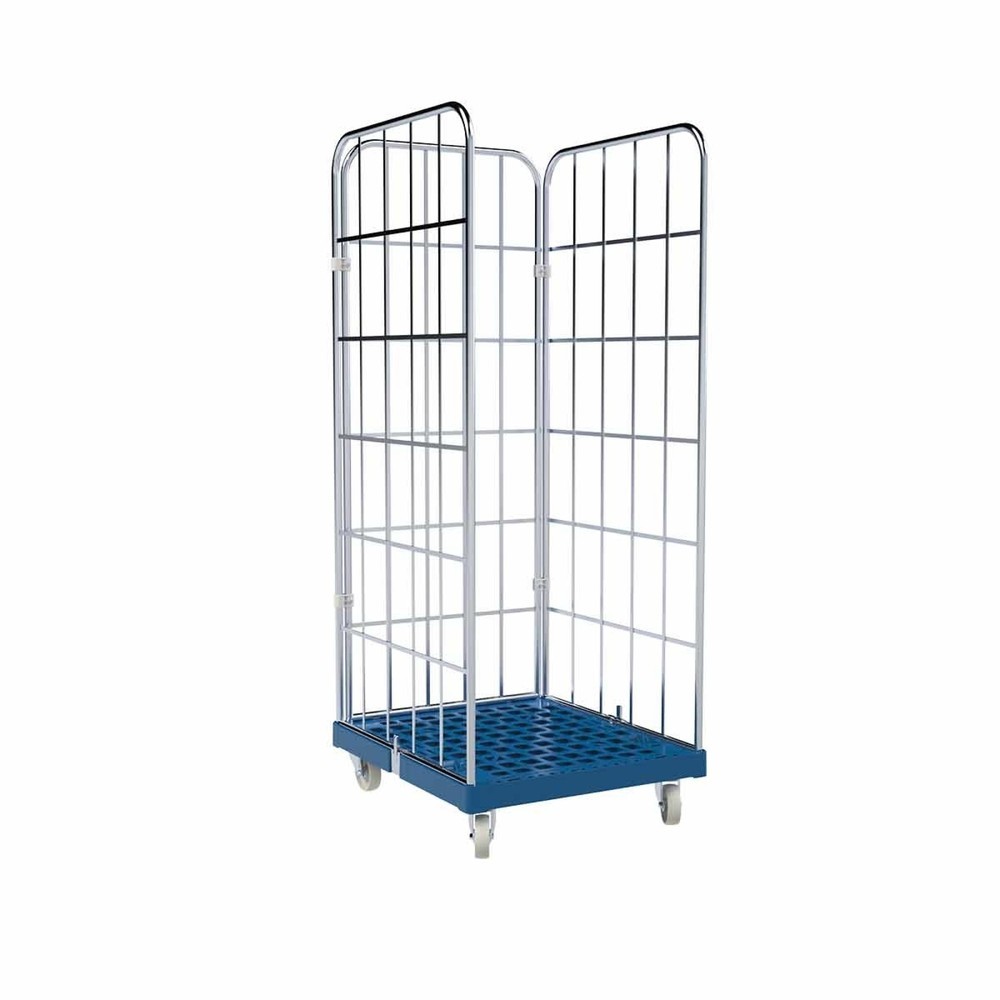 Product afbeelding: Rolcontainer Classic, 3-zijdig, verzinkt, kunststof bodemplaat, hxbxd 1.850 x 724 x 815 mm, kiezelgrijs