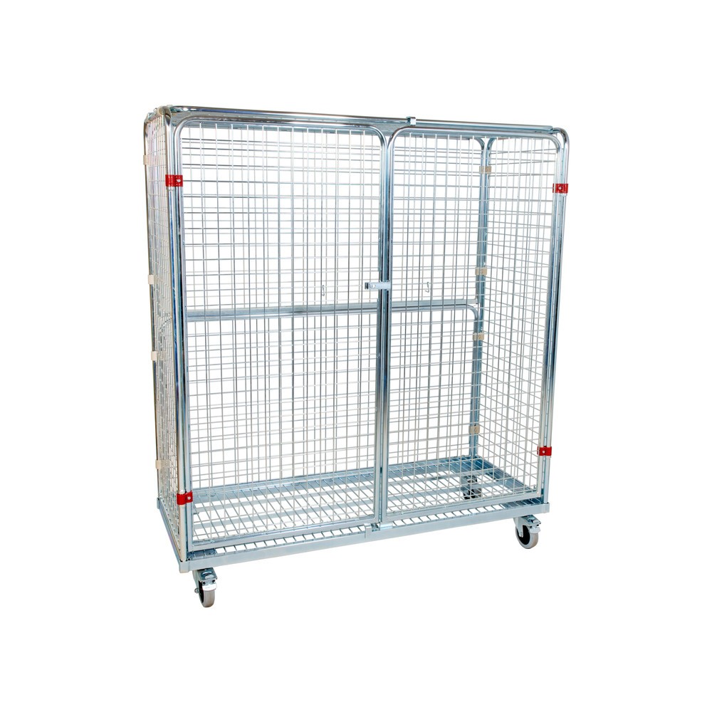 Product afbeelding: Metalen rolcontainer, 5-zijdig, fijnmazig, beveiligd tegen diefstal, hxbxd 1.400 x 620 x 1.500 mm