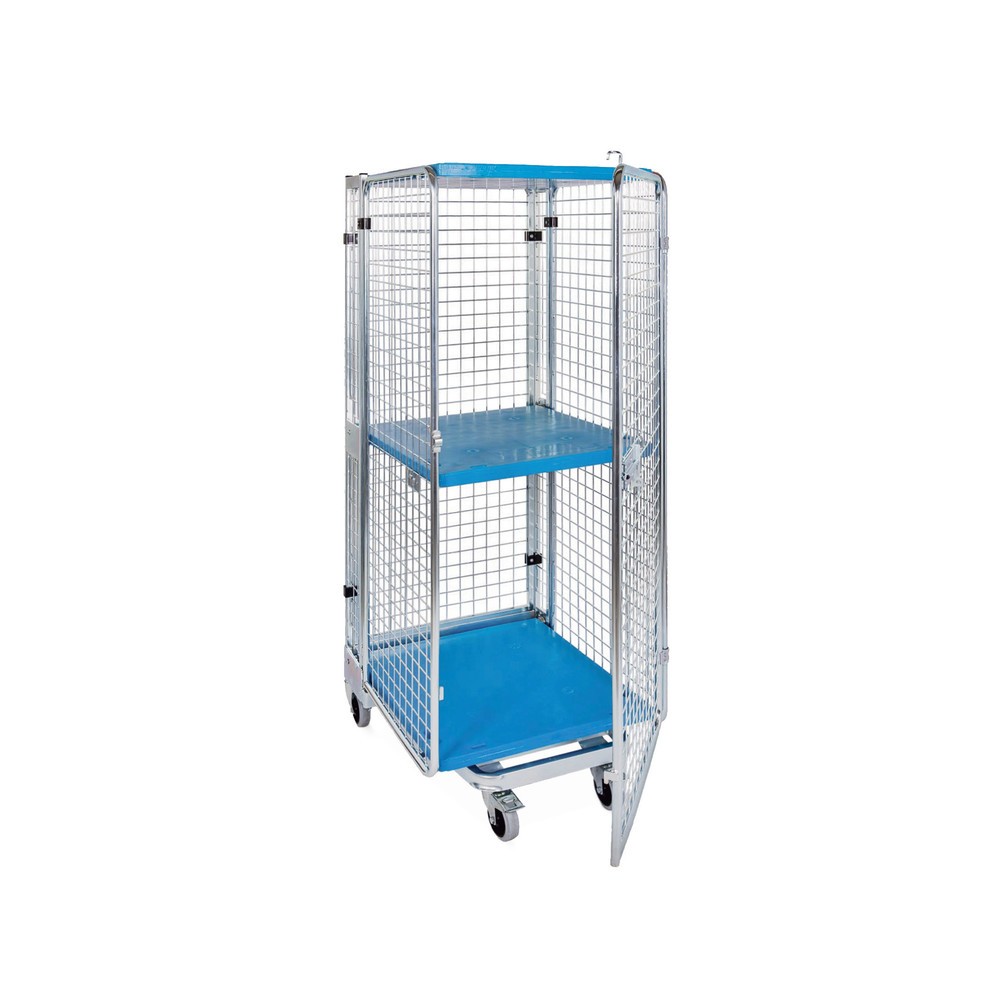 Product afbeelding: Anti-diefstal rolcontainer, met kunststof bodemplaat, nestbaar, hoogte 1.880 mm, zonder etage