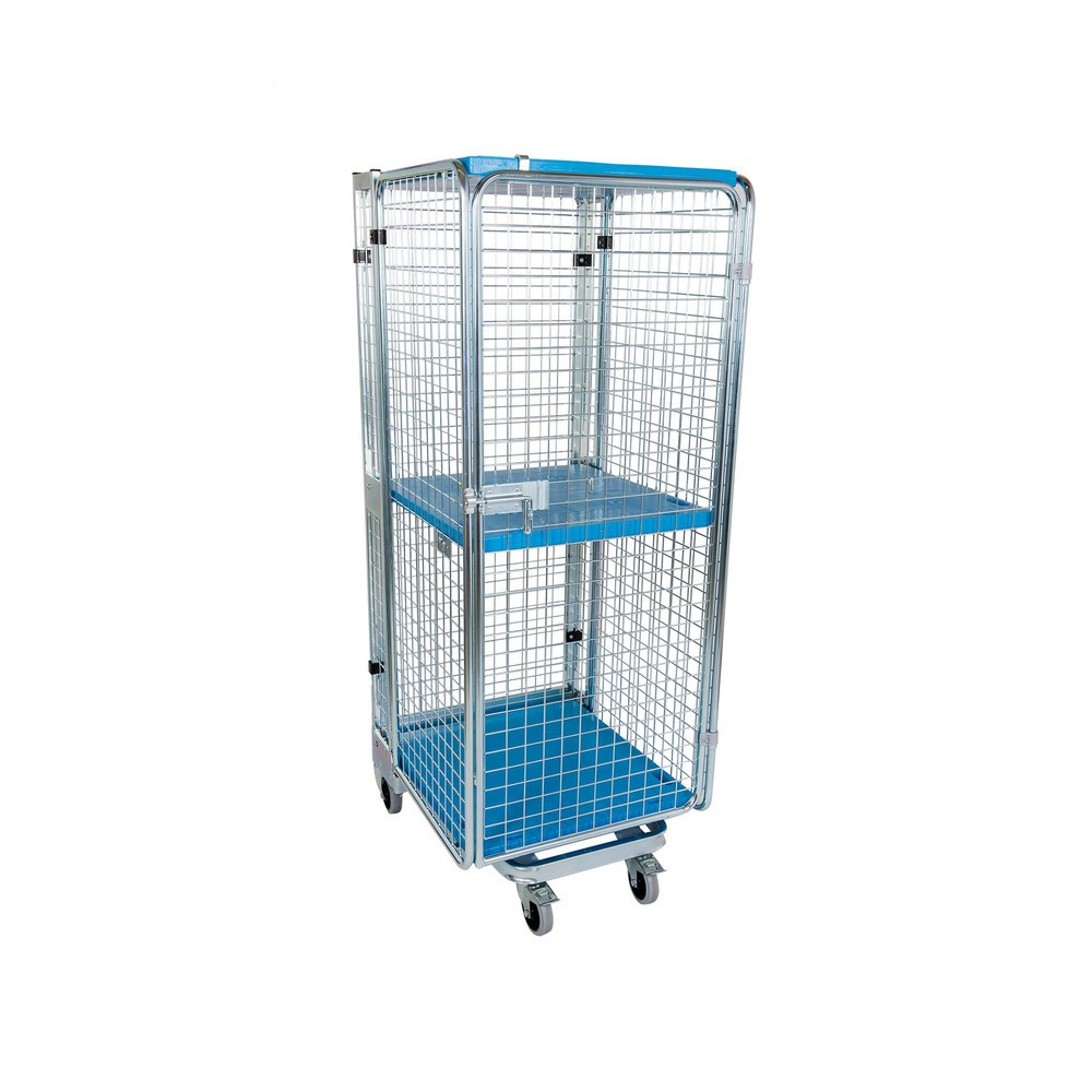 Productafbeelding nr. 2: Anti-diefstal rolcontainer, met kunststof bodemplaat, nestbaar, hoogte 1.880 mm, met etage