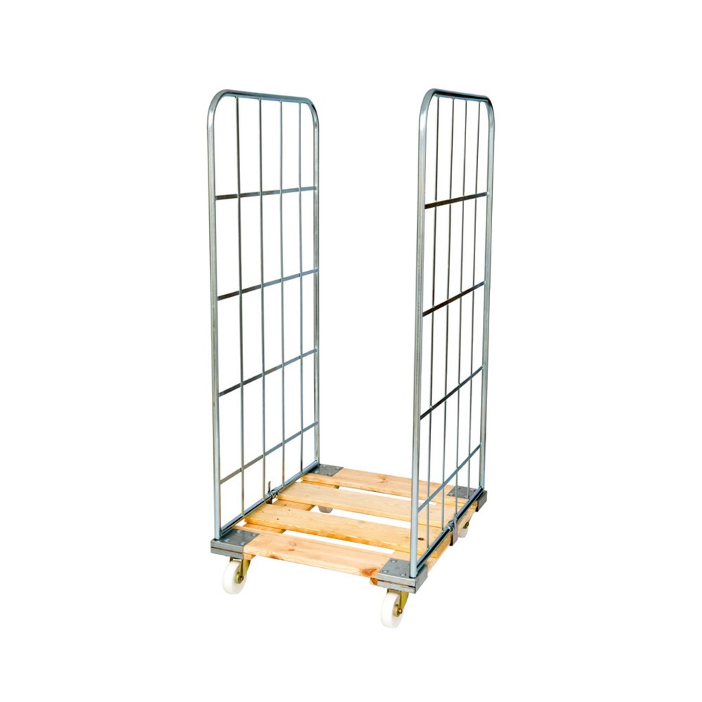 Product afbeelding: Rolcontainer Classic, 2-zijdig, verzinkt, houten laadbord, hxbxd 1.640 x 720 x 812 mm